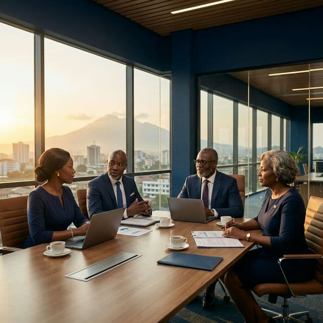 Équipe de consultants Krinch & Partners en réunion stratégique